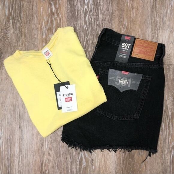 Levi’s 501 Original Cutoff Button Fly Shorts Black 32 NWT - Picture 10 of 14